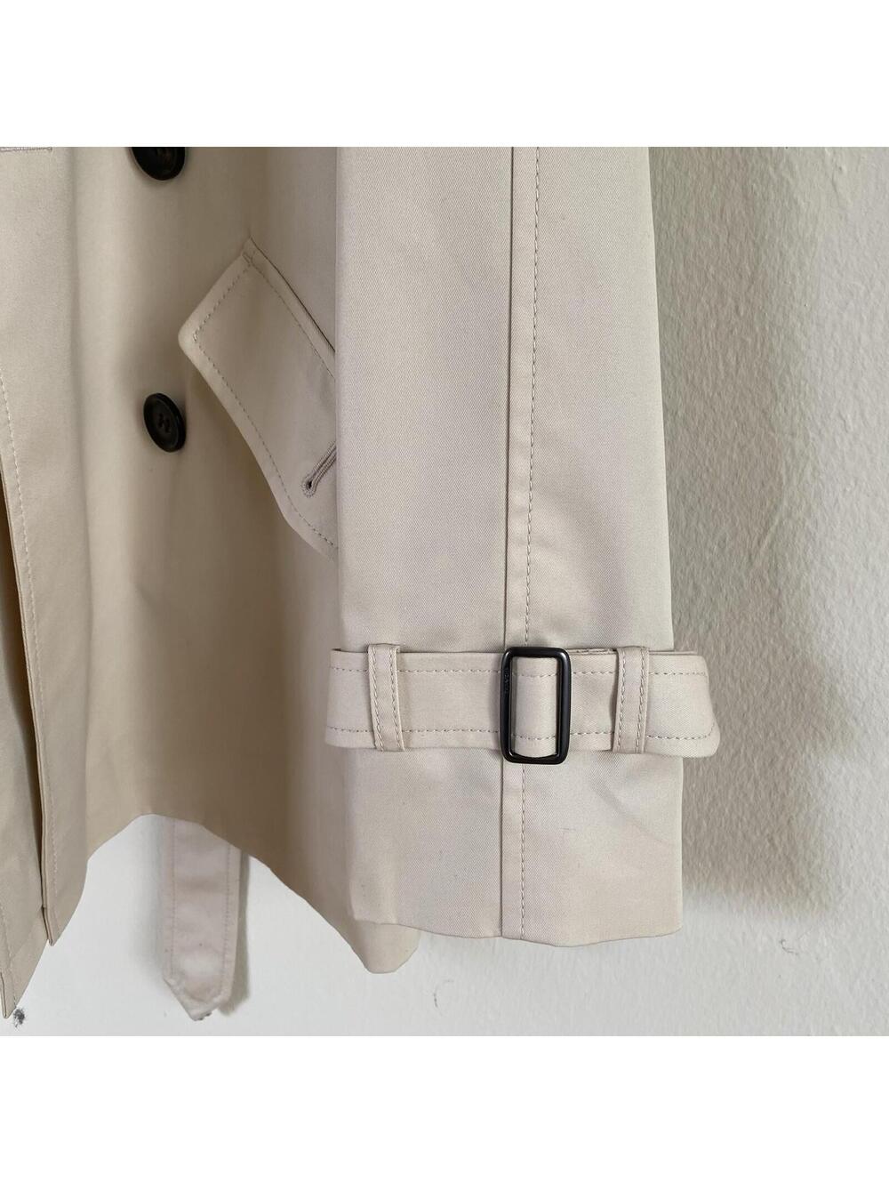 NWT Coach Solid Short Trench Coat Porcelain Size M MSRP $450 - Picture 5 of 9